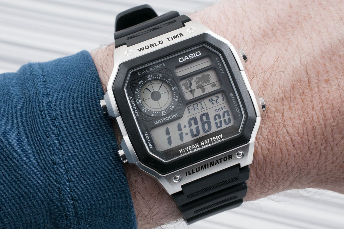 Casio World Time Royale Watch Review (AE1200WH-1CV and AE1200WH-1AV) - StrapHabit