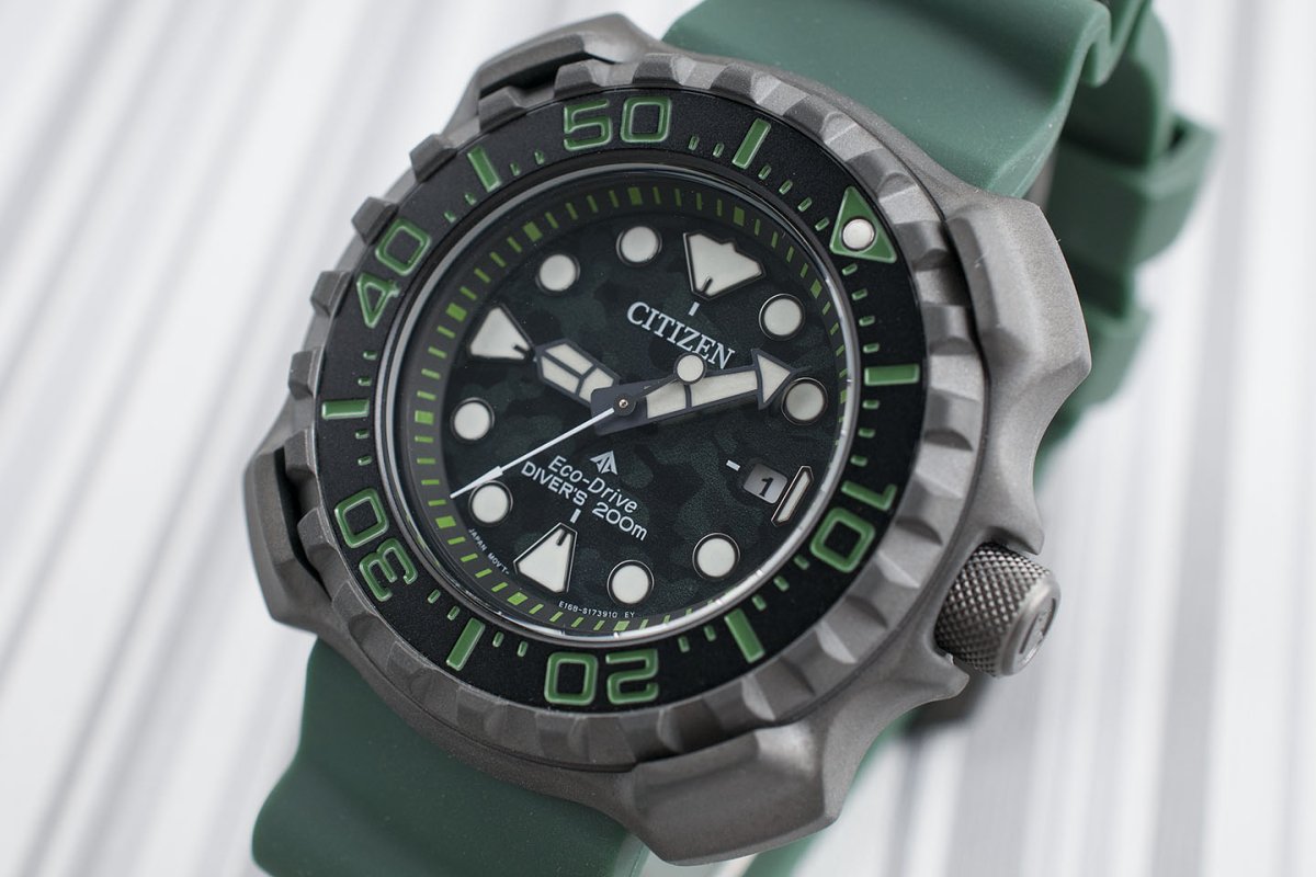 Citizen Eco-Drive Promaster Dive Super Titanium Land Mine Watch Review - BN0228-06W - StrapHabit