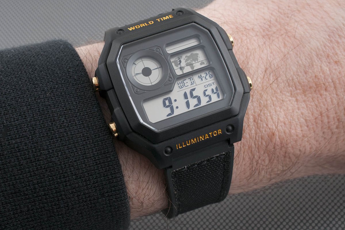 Modified Casio World Time Royale Watch Review - Metal Case, Sapphire Crystal (AE1200WH-1CV) - StrapHabit