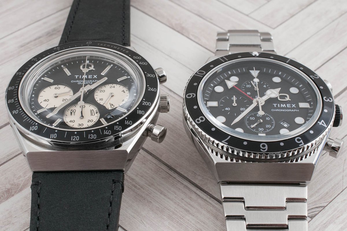Q Timex Chronograph vs. Q Timex Three Time Zone Chronograph Watch Review And Comparison Of White and Black - StrapHabit