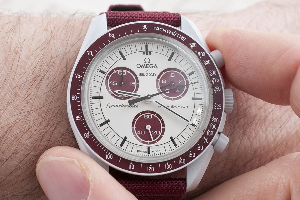 Swatch x Omega Moonswatch Mission to Pluto Watch Review SO33M101 - StrapHabit