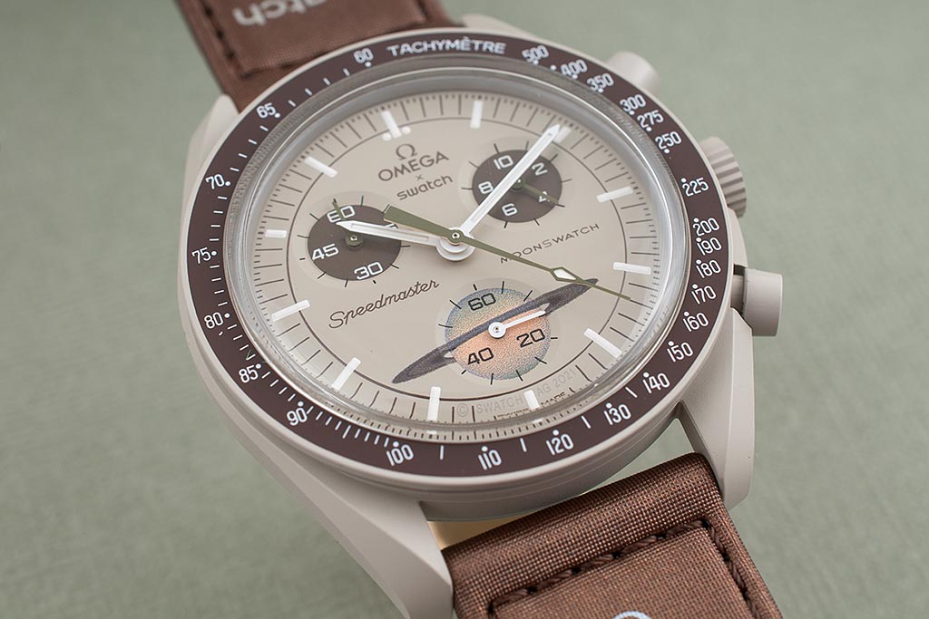 Swatch x Omega Moonswatch Mission to Saturn Watch Review SO33T100 - StrapHabit