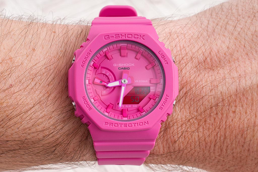 The Bright Pink Casioak For A Great Cause - Casio G-Shock GMAS2100P-4A Watch Review - StrapHabit