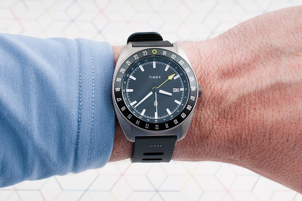 Timex x The James Brand Automatic GMT 41mm Titanium Watch Review - StrapHabit