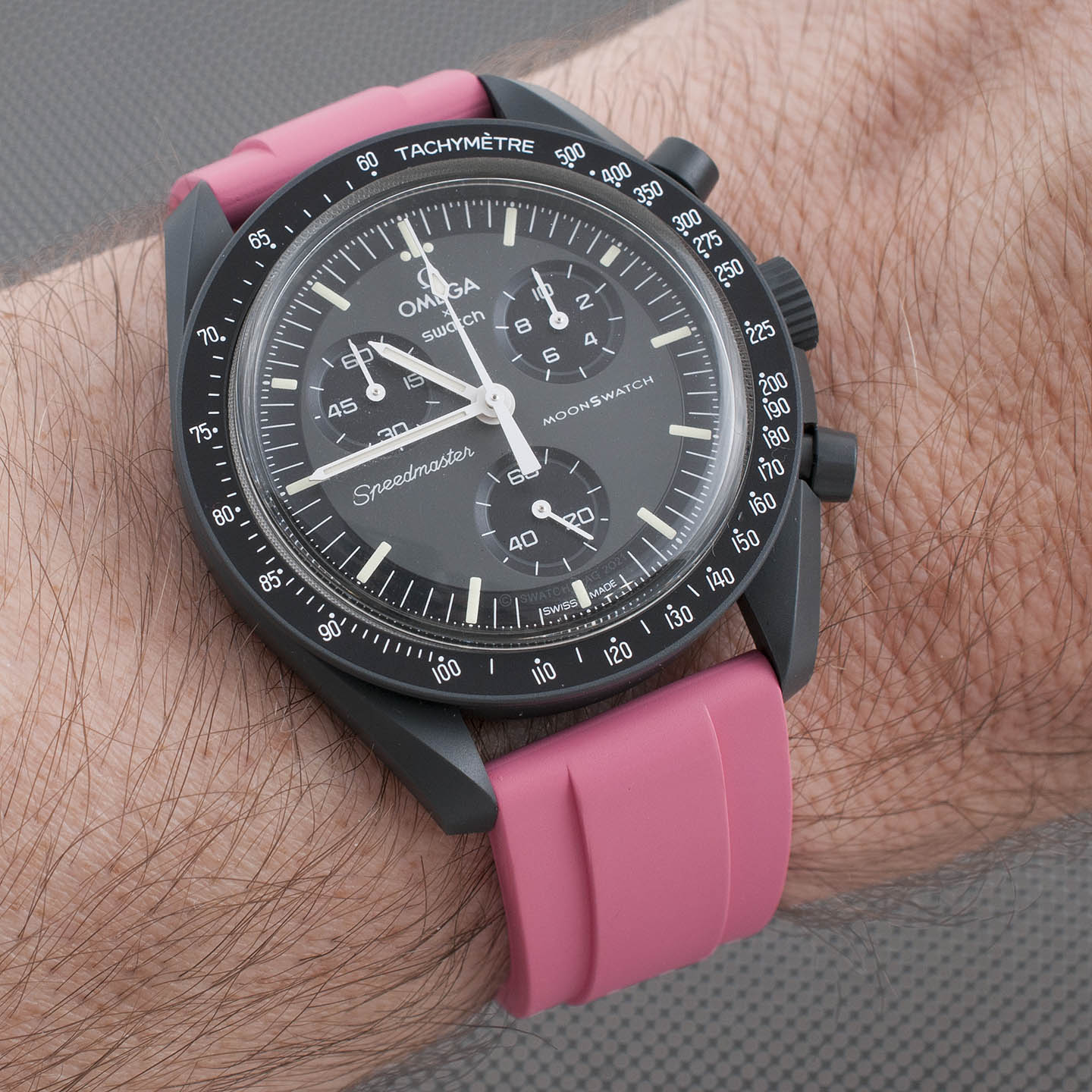 Brodinkee x StrapHabit Men Wear Pink 2023 Ridge FKM Rubber Quick Release Watch Straps