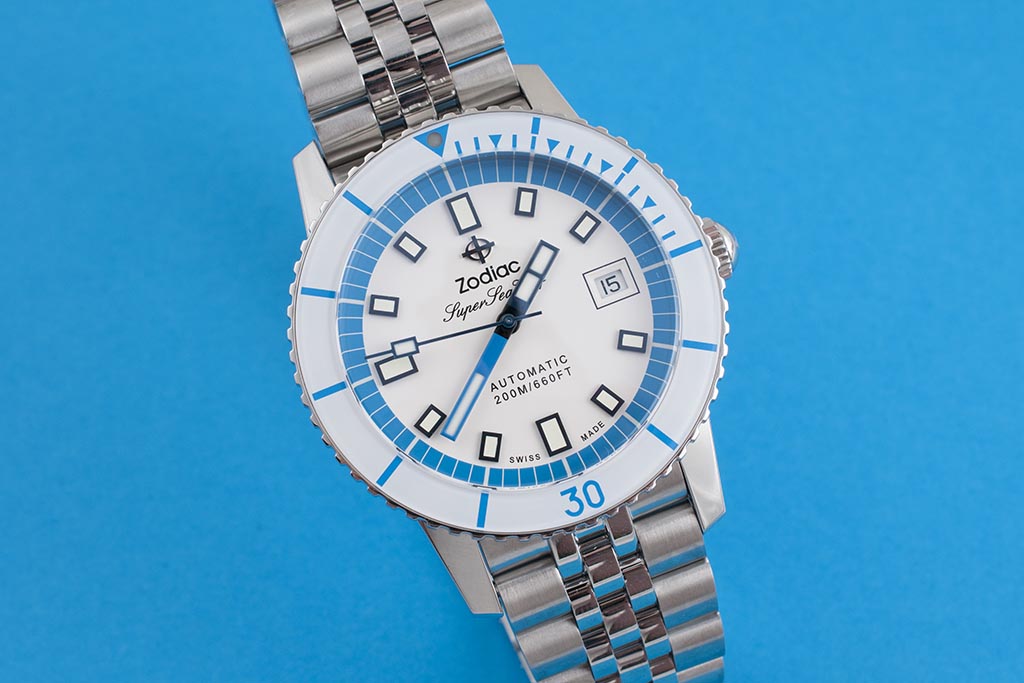 Zodiac Super Sea Wolf Whitecap Blue and White Watch Review (ZO9291)