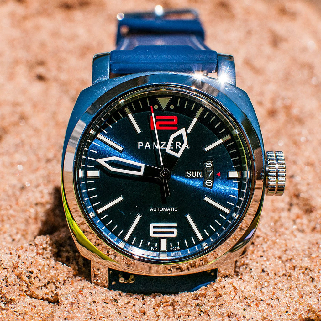 PANZERA AQUAMARINE 45D プロダイバー AUTOMATIC Amazon.com: Panzera Aquamarine 45D Stainless Steel Divers