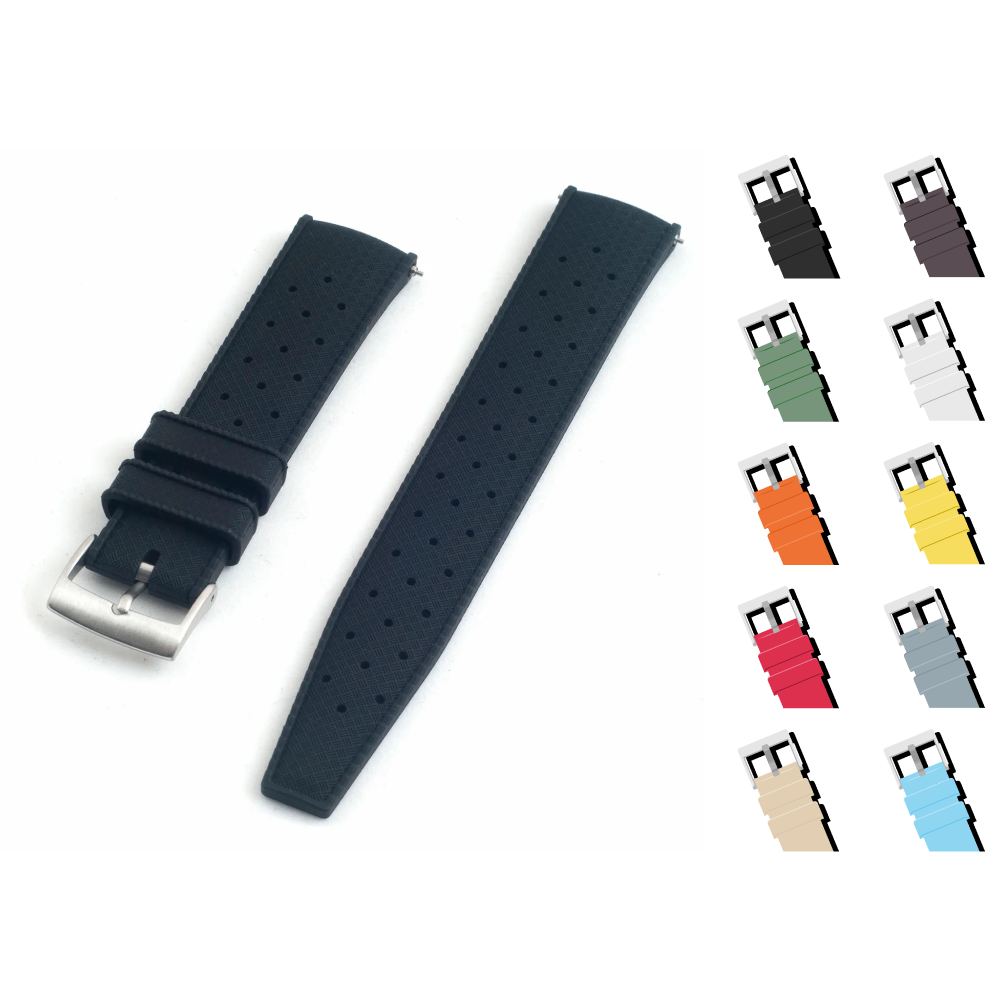 Tropical Retro Style FKM Rubber Quick Release Watch Straps