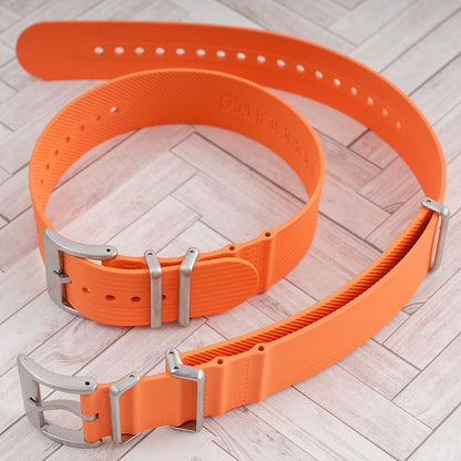 Ribbed Pass-Through FKM Rubber Watch Straps