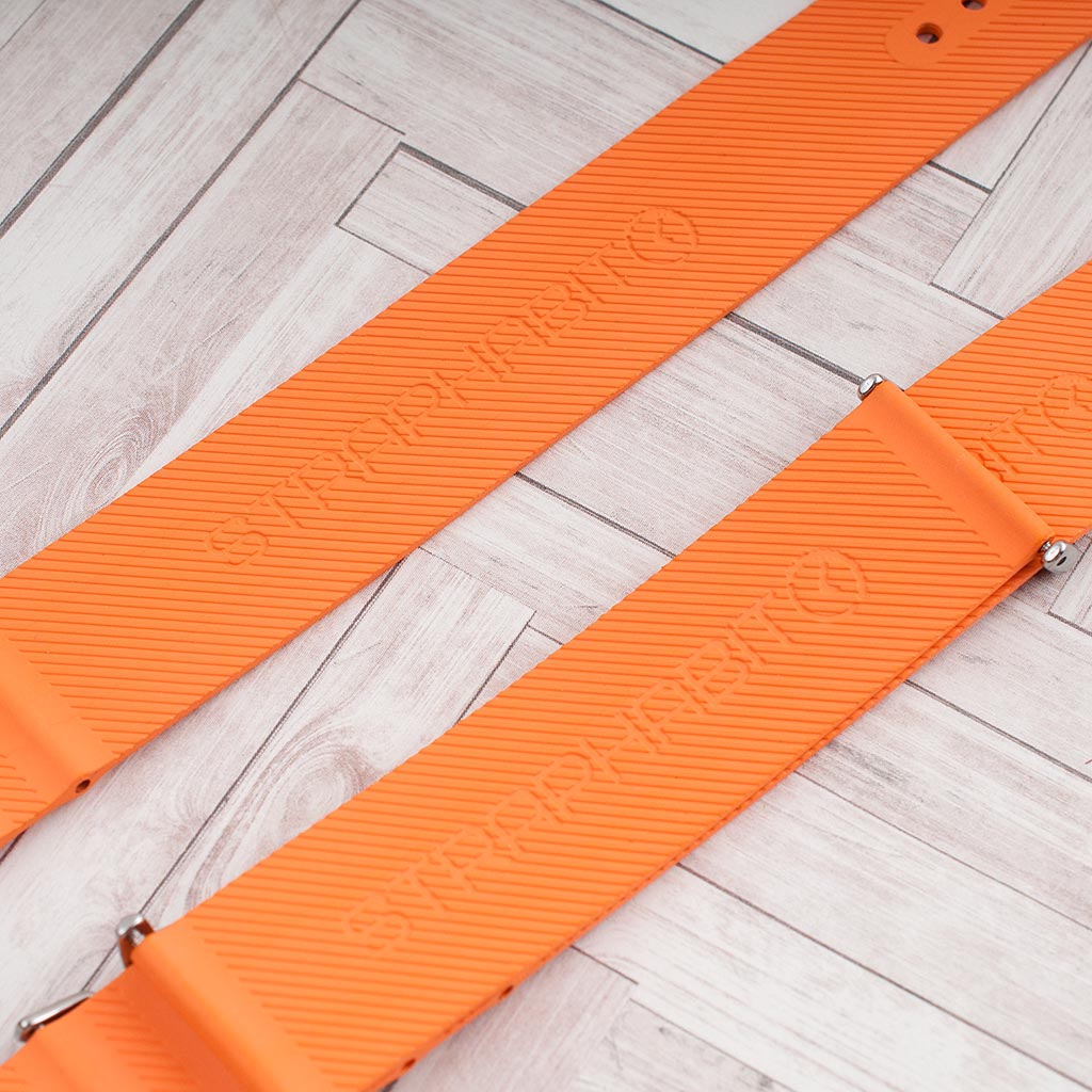 Ribbed Pass-Through FKM Rubber Watch Straps