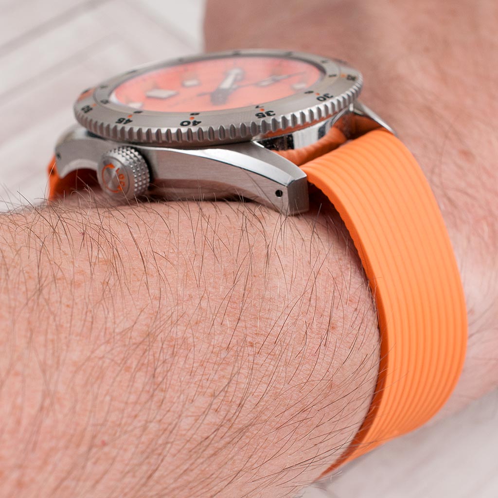 Ribbed Pass-Through FKM Rubber Watch Straps