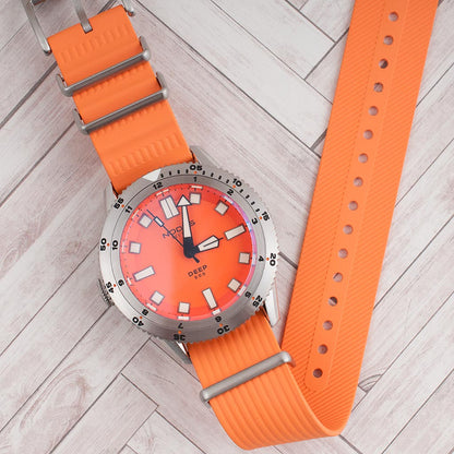 Ribbed Pass-Through FKM Rubber Watch Straps