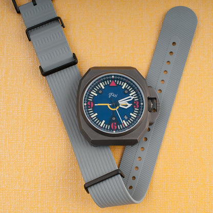 Ribbed Pass-Through FKM Rubber Watch Straps