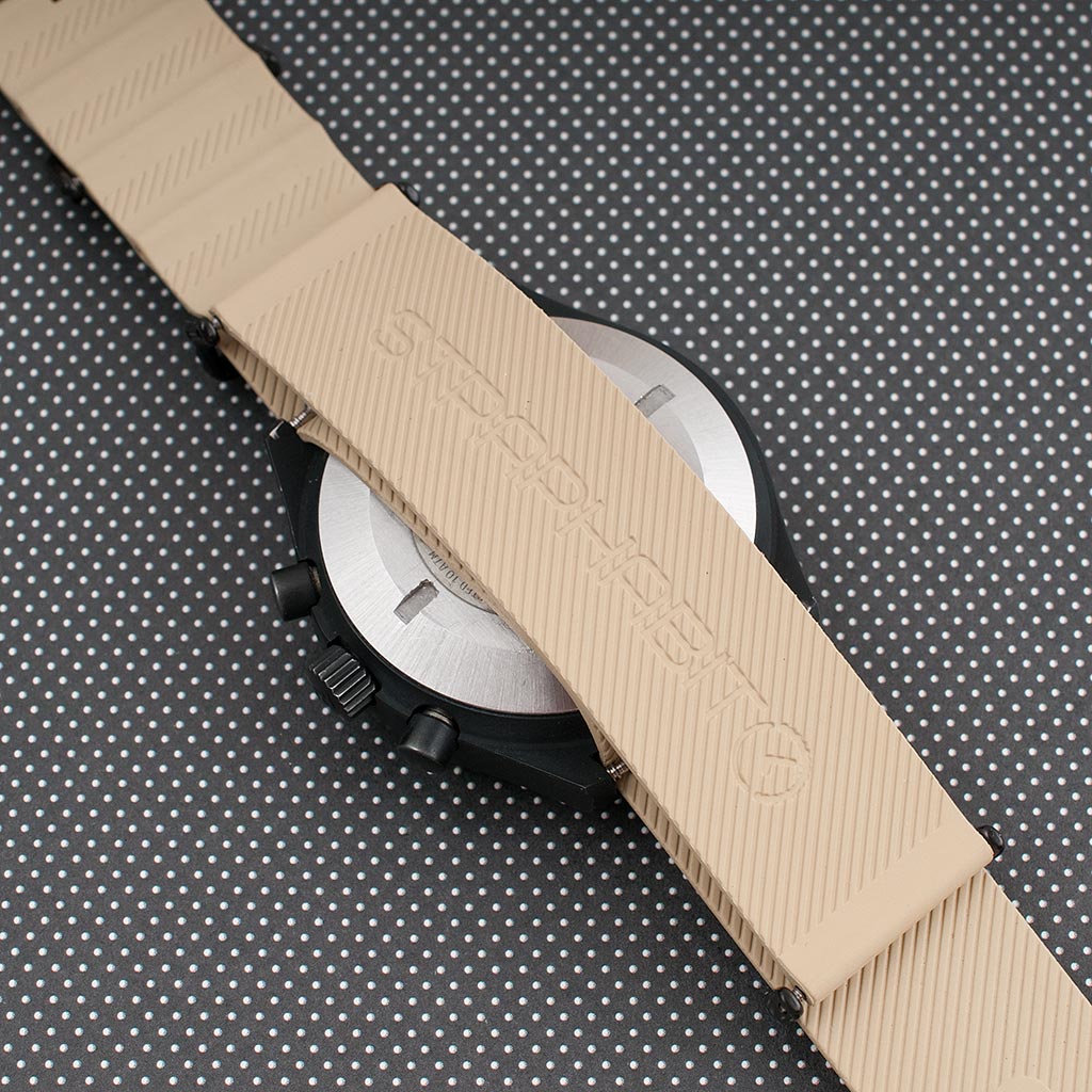 Ribbed Pass-Through FKM Rubber Watch Straps