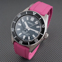 Brodinkee x StrapHabit Men Wear Pink 2024 Deployant FKM Rubber Watch Straps