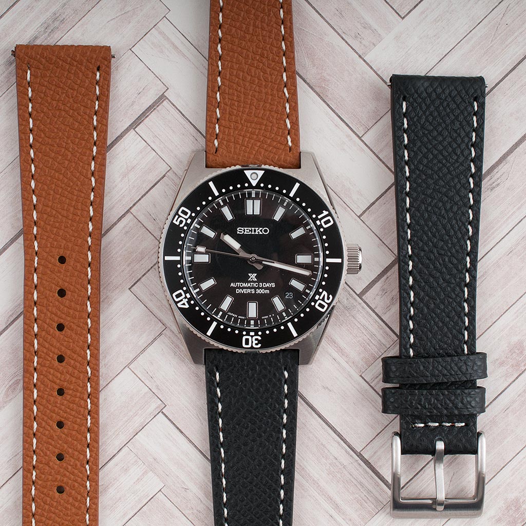 Epsom Style Leather Quick Release Watch Straps