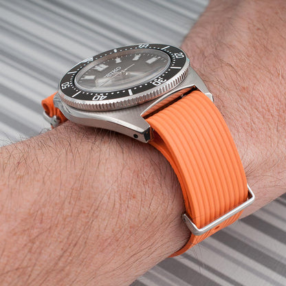 Ribbed Pass-Through FKM Rubber Watch Straps