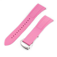 Brodinkee x StrapHabit Men Wear Pink 2024 Deployant FKM Rubber Watch Straps