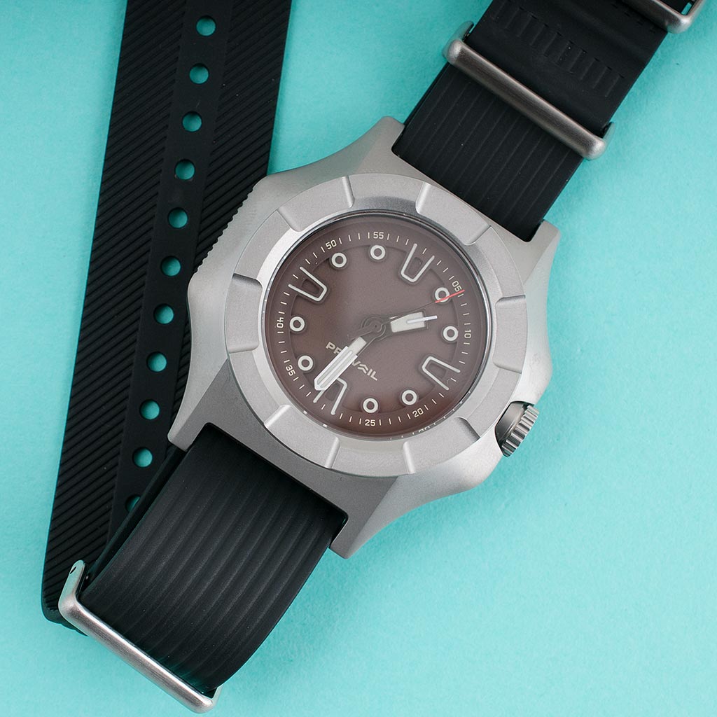 Ribbed Pass-Through FKM Rubber Watch Straps