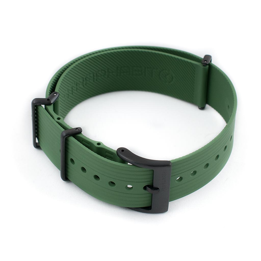 Ribbed Pass-Through FKM Rubber Watch Straps