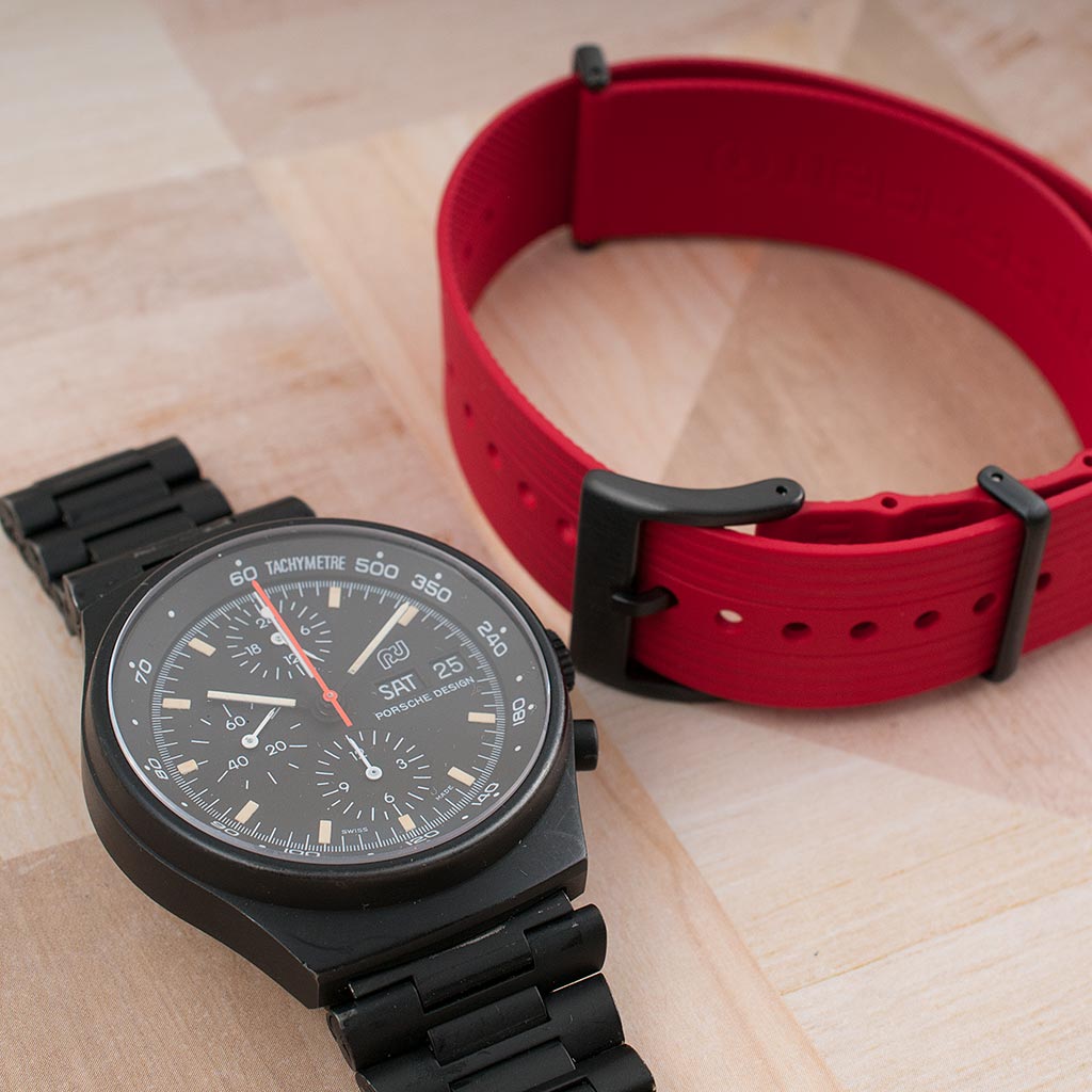 Ribbed Pass-Through FKM Rubber Watch Straps