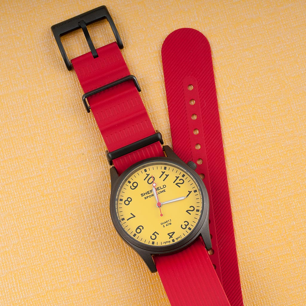 Ribbed Pass-Through FKM Rubber Watch Straps