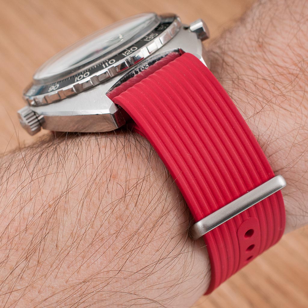 Ribbed Pass-Through FKM Rubber Watch Straps