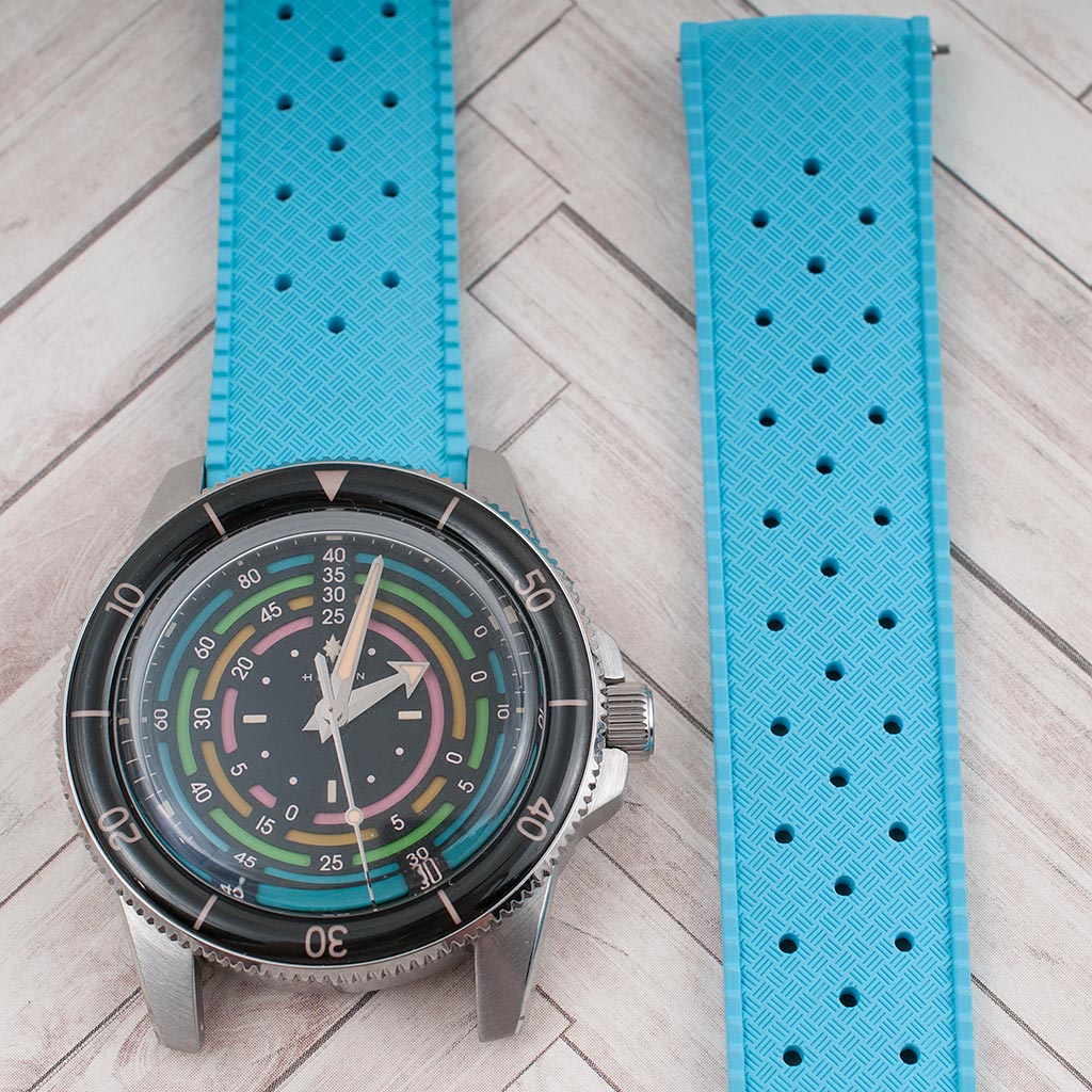 Tropical Retro Style FKM Rubber Quick Release Watch Straps