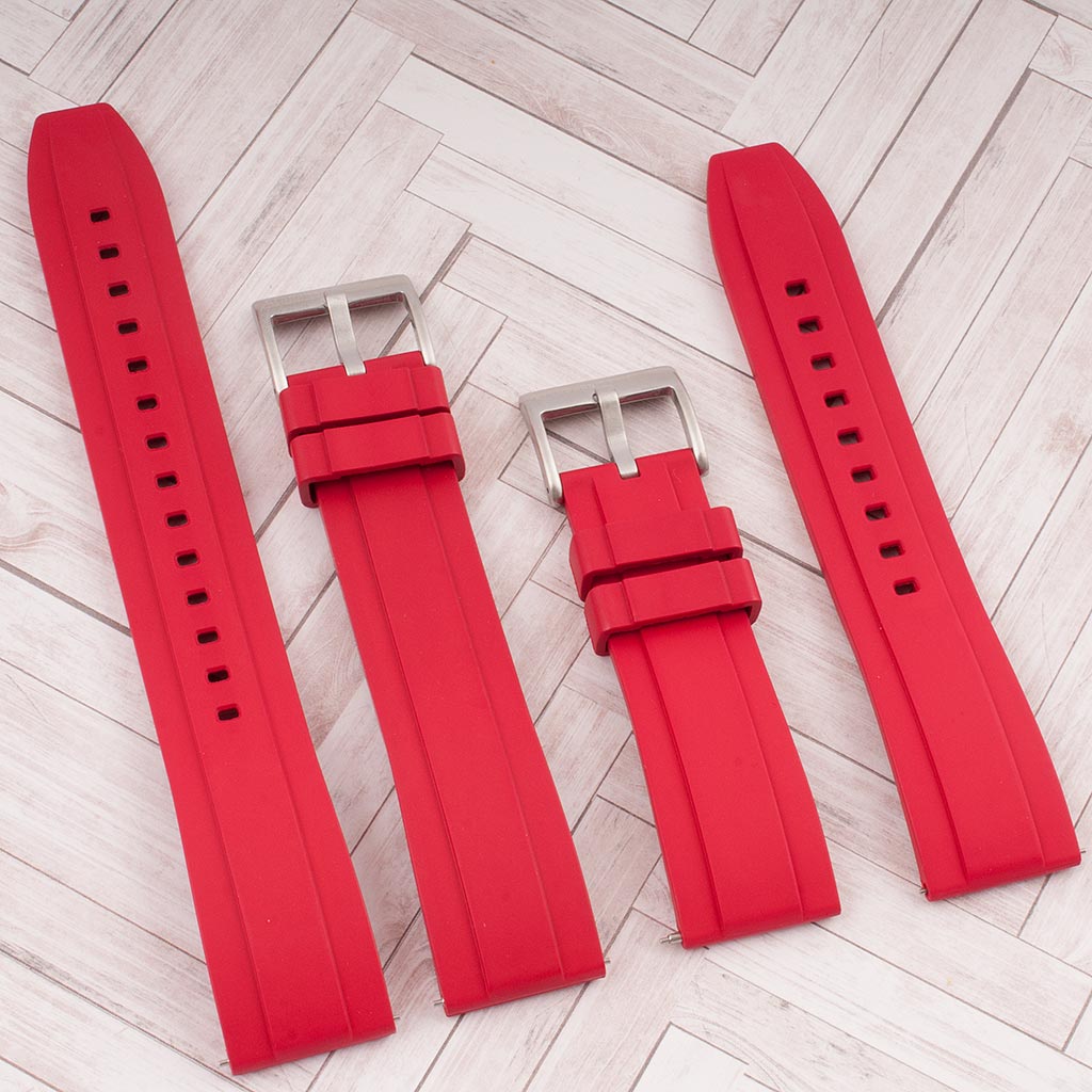Extra Long Ridge FKM Rubber Watch Straps For Large Wrists
