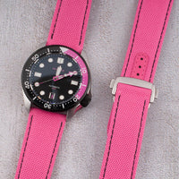 Brodinkee x StrapHabit Men Wear Pink 2025 Deployant Sailcloth Watch Straps