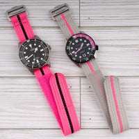 Brodinkee x StrapHabit Men Wear Pink 2026 Hook and Loop Single Pass Watch Straps