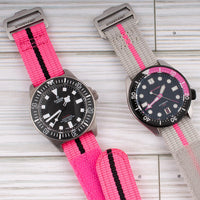 Brodinkee x StrapHabit Men Wear Pink 2026 Hook and Loop Single Pass Watch Straps