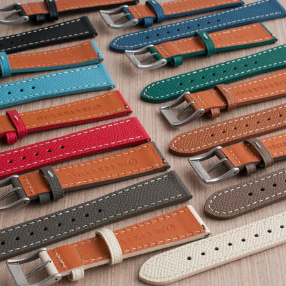 Full Grain Leather Epsom Style Quick Release Watch Straps