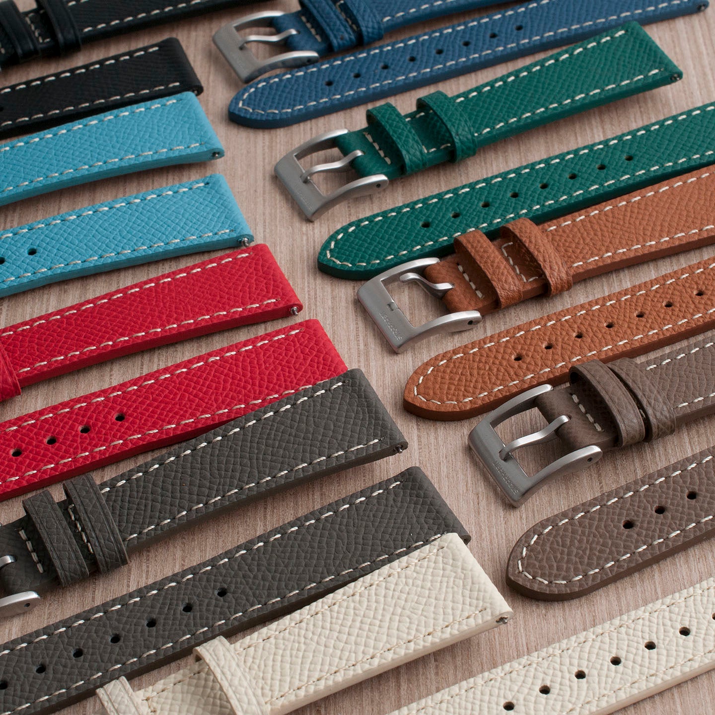 StrapHabit Full Grain Leather Epsom Style Quick Release Watch Straps