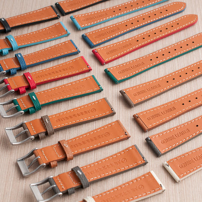 Full Grain Leather Epsom Style Quick Release Watch Straps