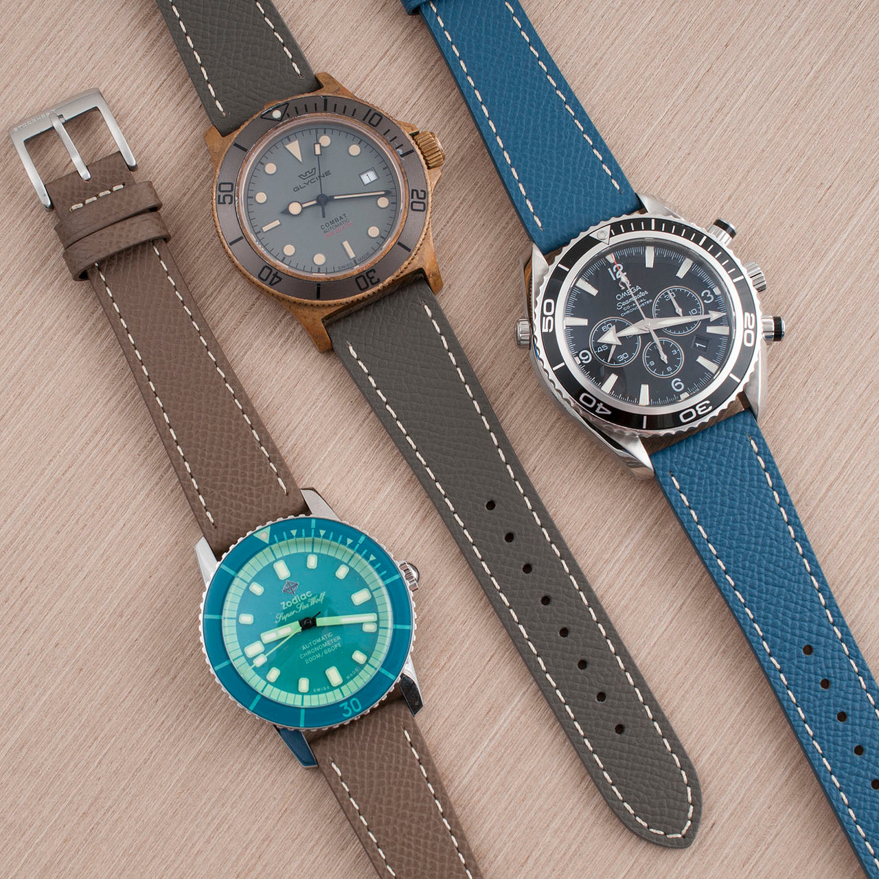 Epsom Style Leather Quick Release Watch Straps