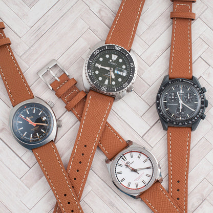 Full Grain Leather Epsom Style Quick Release Watch Straps