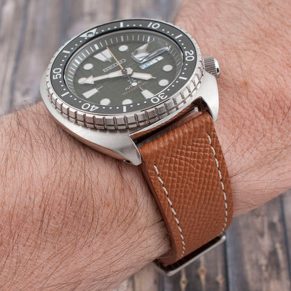 Full Grain Leather Epsom Style Quick Release Watch Straps