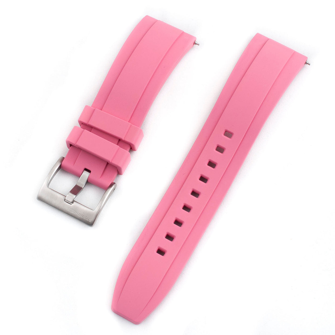 Brodinkee x StrapHabit Men Wear Pink 2023 Ridge FKM Rubber Quick Release Watch Straps