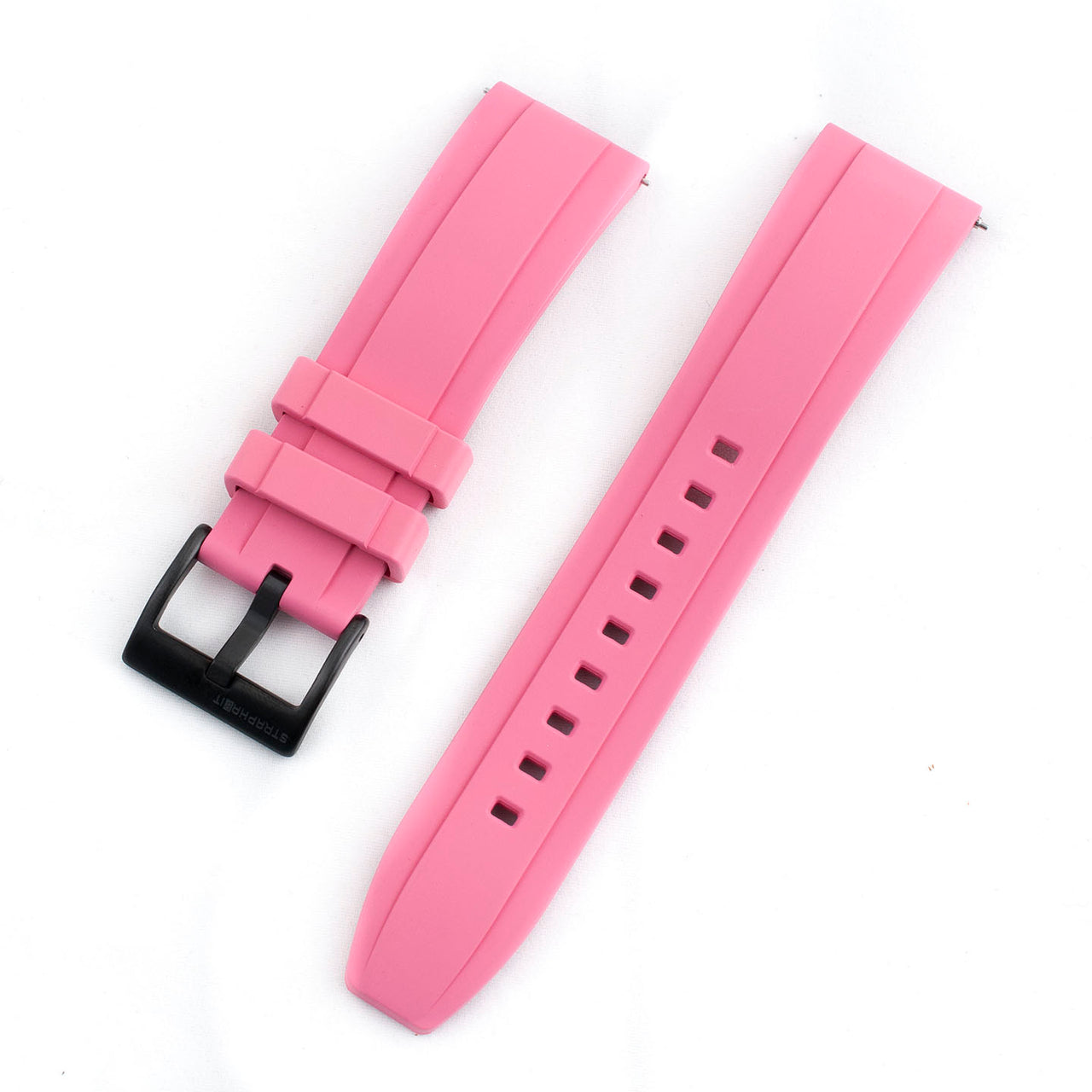 Brodinkee x StrapHabit Men Wear Pink 2023 Ridge FKM Rubber Quick Release Watch Straps