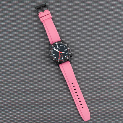 Brodinkee x StrapHabit Men Wear Pink 2023 Ridge FKM Rubber Quick Release Watch Straps