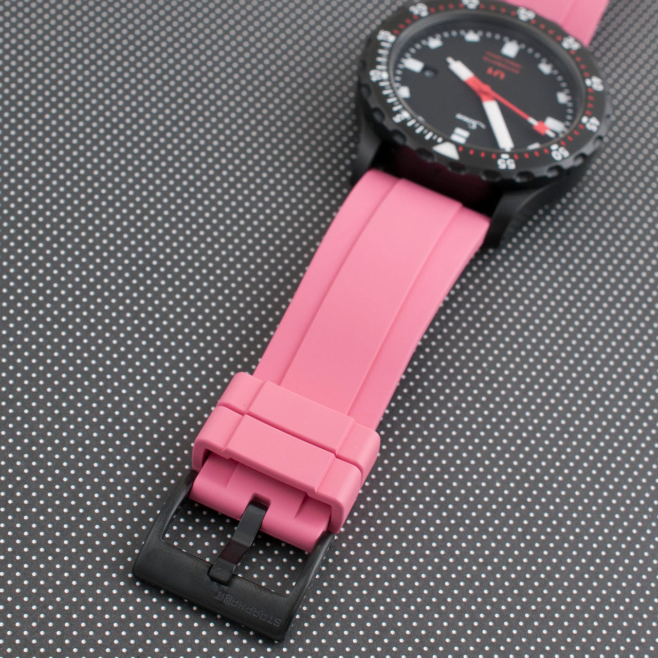 Brodinkee x StrapHabit Men Wear Pink 2023 Ridge FKM Rubber Quick Release Watch Straps