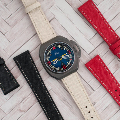 Full Grain Leather Epsom Style Quick Release Watch Straps