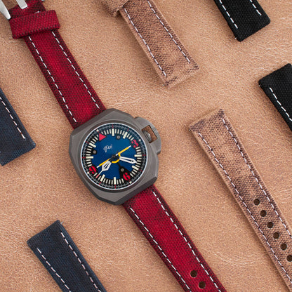 Distressed Canvas and Leather Quick Release Watch Straps