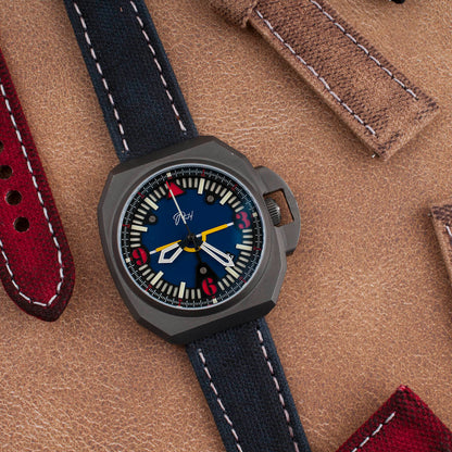 Distressed Canvas and Leather Quick Release Watch Straps