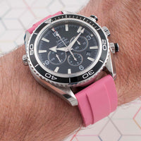 Brodinkee x StrapHabit Men Wear Pink 2023 Ridge FKM Rubber Quick Release Watch Straps