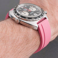 Brodinkee x StrapHabit Men Wear Pink 2023 Ridge FKM Rubber Quick Release Watch Straps