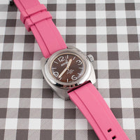 Brodinkee x StrapHabit Men Wear Pink 2023 Ridge FKM Rubber Quick Release Watch Straps