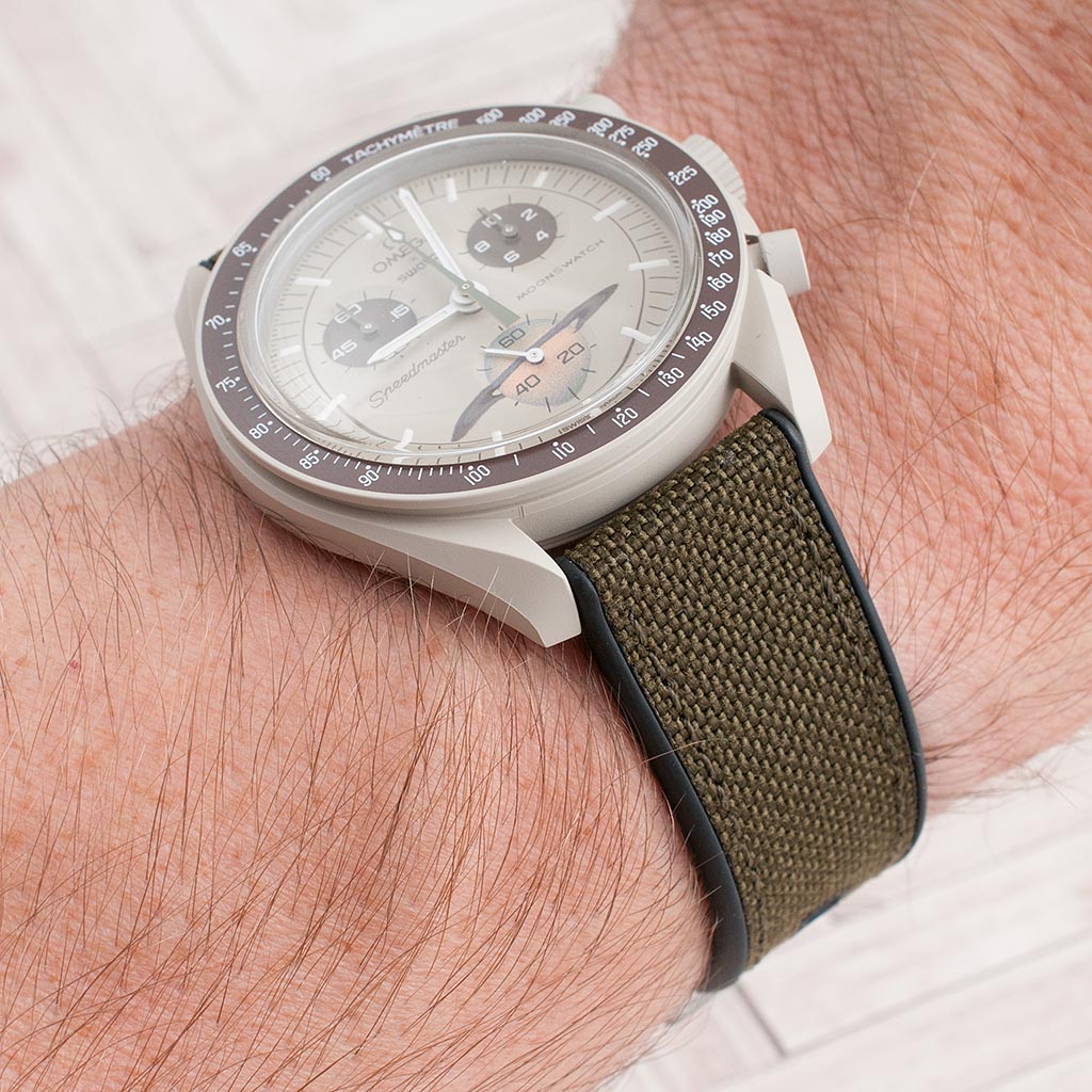 Sailcloth and FKM Rubber Quick Release Hybrid Watch Straps