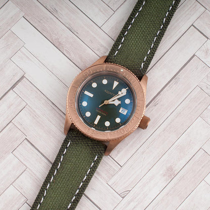 Distressed Canvas and Leather Quick Release Watch Straps